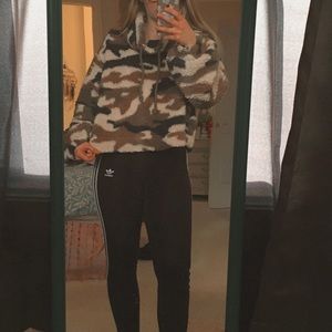 Cowl Neck Camo Sherpa.